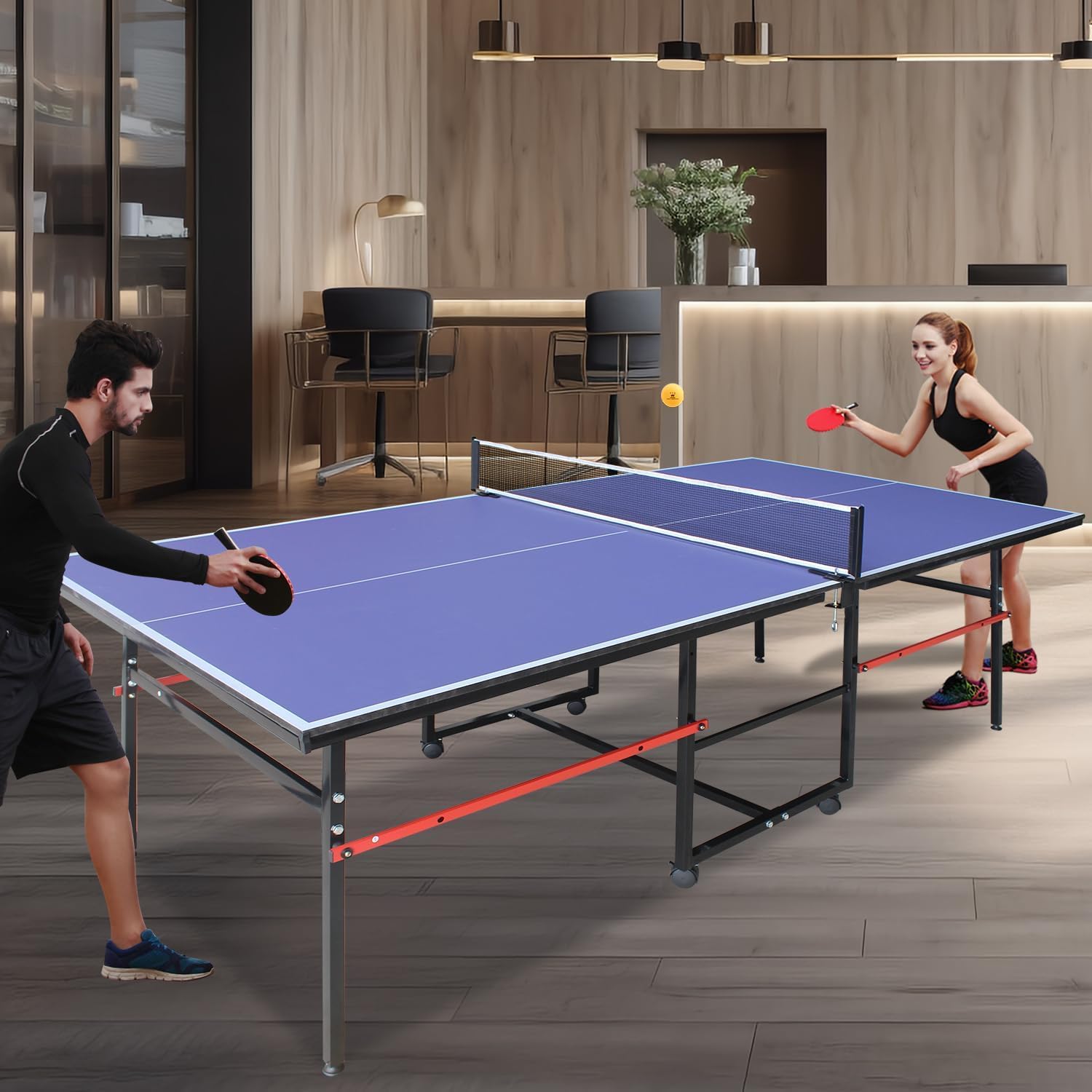 8 ft Portable Ping Pong Table， - Table Tennis Livescore recension och pris
