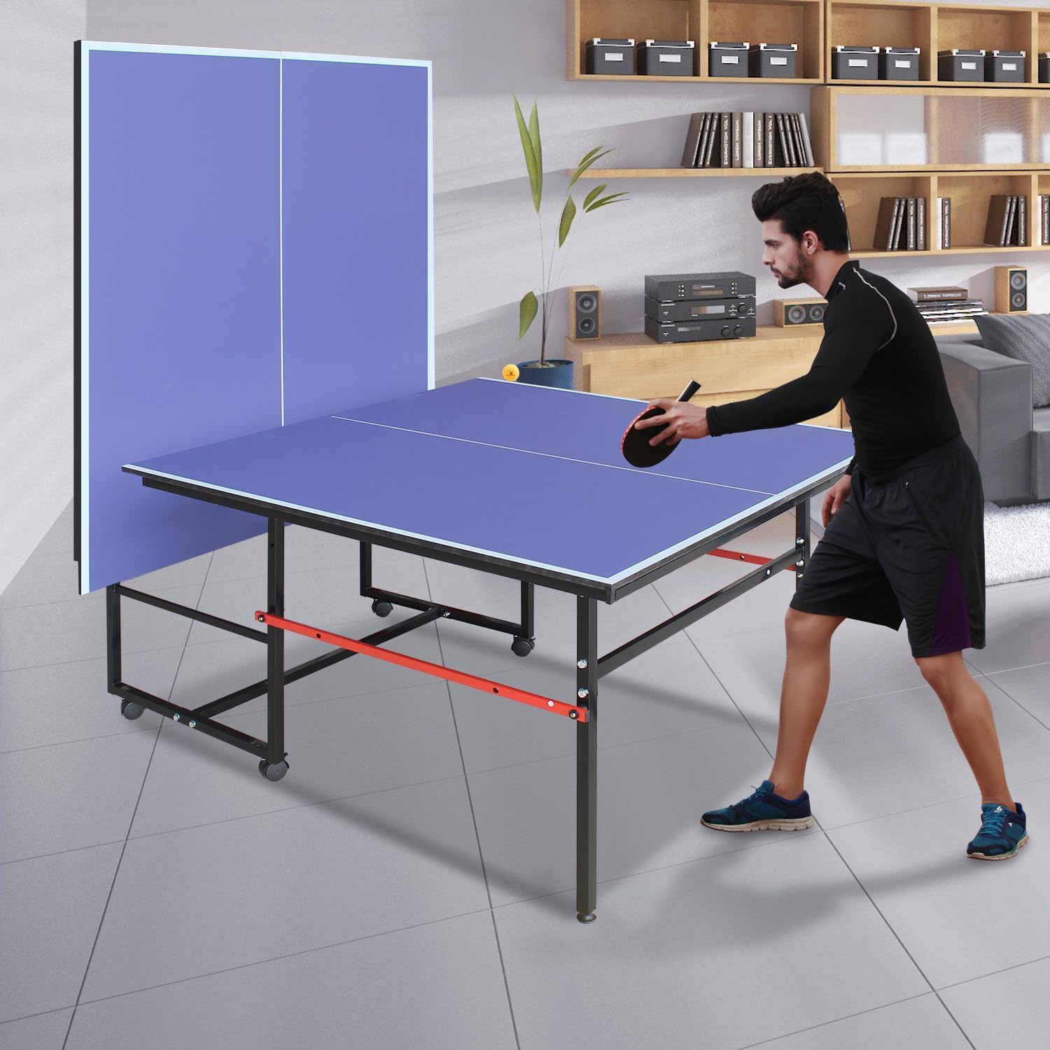 8 ft Portable Ping Pong Table， - Table Tennis Livescore recension och pris