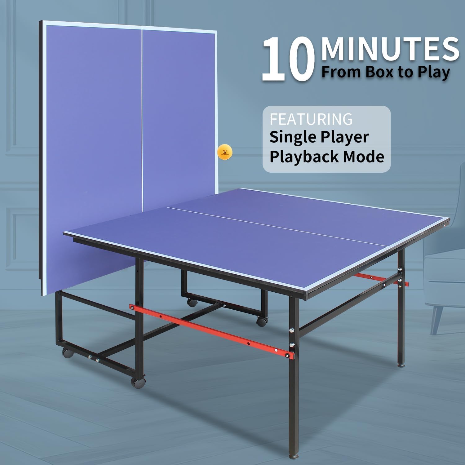 8 ft Portable Ping Pong Table， - Table Tennis Livescore recension och pris