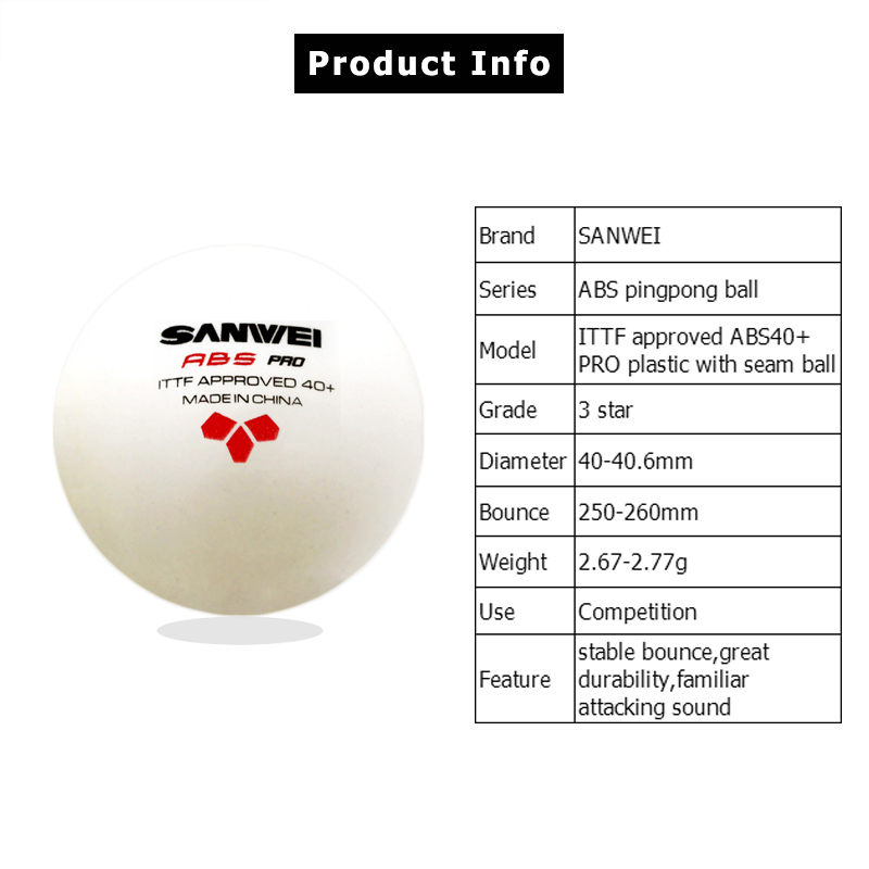 SANWEI ABS PRO 3-Star 40+ Tabl - Table Tennis Livescore recension och pris